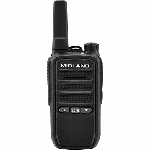 Midland Radio BR10 License-Free Business Radio Built-in Flashlight - Drop Resistant - Lithium Ion (Li-Ion) - Black, Gray - 2 / Each (BR10X2)