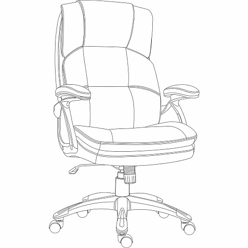 Lorell Black Base High-back Chair PU Leather Seat Material - PU Leather Back Material - High Back - 5-star Base - Black - Leather - Armrest - 1 Each (59435)