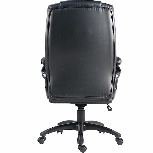 Lorell Black Base High-back Chair PU Leather Seat Material - PU Leather Back Material - High Back - 5-star Base - Black - Leather - Armrest - 1 Each (59435)
