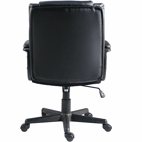 Lorell SOHO Mid-back Chair Mid Back - Black - PU Leather - Armrest - 1 Each (81810)