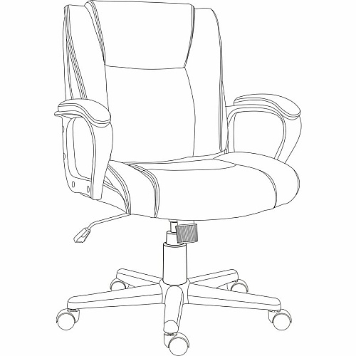 Lorell SOHO Mid-back Chair Mid Back - Black - PU Leather - Armrest - 1 Each (81810)