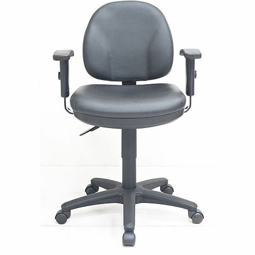 Lorell Vinyl Task Chair Vinyl Seat Material - Vinyl Back Material - 5-star Base - Black - Vinyl, Plastic - 1 Each (80014)