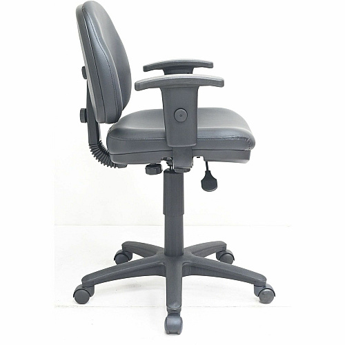 Lorell Vinyl Task Chair Vinyl Seat Material - Vinyl Back Material - 5-star Base - Black - Vinyl, Plastic - 1 Each (80014)