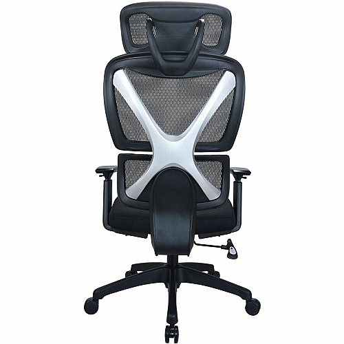 Lorell High-back Mesh Chair Foam, Fabric Seat Material - Mesh Back Material - High Back - 5-star Base - Black - Armrest - 1 Each (84397)