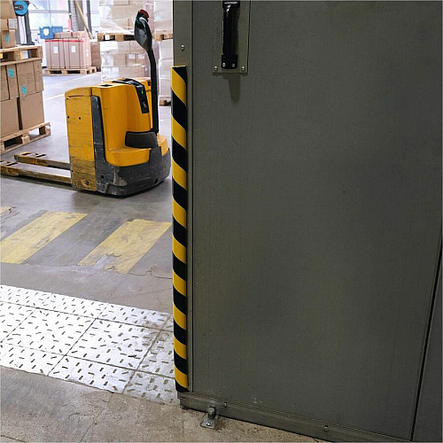 DURABLE Surface Protection Profile S32R - 5 PK Adhesive Mount for Indoor, Safety, Machinery, Storage Trolley, Shelf, Cabinet, Wall, Garage, Staircase, Basement, Warehouse, ... - Polyurethane Foam, Plastic - 5 / Pack (1109130)