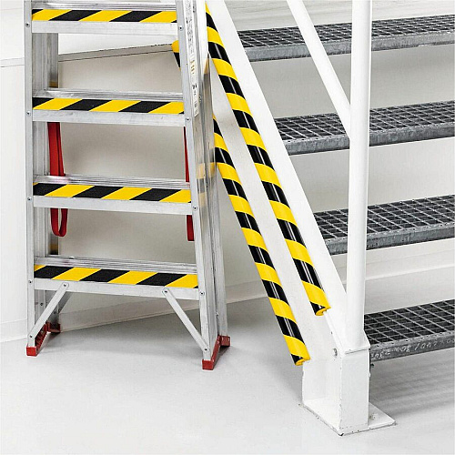 DURABLE Edge Protection Profile E8R - 5 PK Adhesive Mount for Basement, Indoor, Storage Trolley, Manufacturing, Warehouse, Shelf, Garage, Staircase - Polyurethane Foam, Plastic - 5 / Pack (1126130)