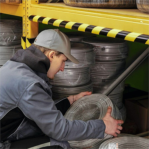 DURABLE Corner Protection Profile C25R - 5 PK Adhesive Mount for Indoor, Safety, Machinery, Storage Trolley, Shelf, Cabinet, Wall, Garage, Staircase, Basement, Warehouse, ... - Polyurethane Foam, Plastic - 5 / Pack (1100130)
