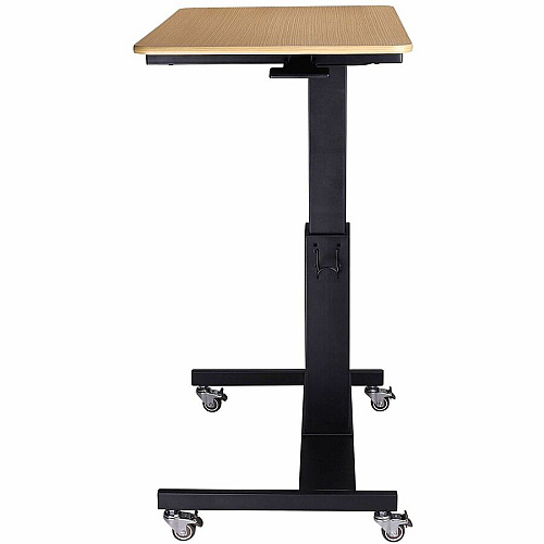 Rocelco Sit-to-Stand School Desk with Book Box 20 lb Load Capacity - 42" Height x 28" Width x 20" Depth - Desk - Wood Grain - Brown - For School, Monitor, Notebook, Student, Storage, Classroom, Book, Home - Gas Spring, Sit-stand, Adjustable, Lock (RMSD28)