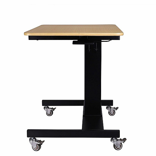 Rocelco Sit-to-Stand School Desk with Book Box 20 lb Load Capacity - 42" Height x 28" Width x 20" Depth - Desk - Wood Grain - Brown - For School, Monitor, Notebook, Student, Storage, Classroom, Book, Home - Gas Spring, Sit-stand, Adjustable, Lock (RMSD28)