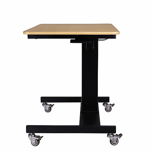 Rocelco Sit-to-Stand School Desk with Book Box 20 lb Load Capacity - 42" Height x 28" Width x 20" Depth - Desk - Wood Grain - Brown - For School, Monitor, Notebook, Student, Storage, Classroom, Book, Home - Gas Spring, Sit-stand, Adjustable, Lock (RMSD28)