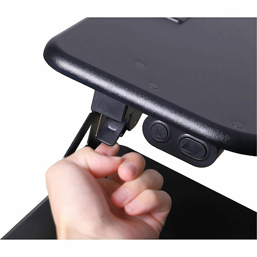 Rocelco Electric Desk Riser & Converter Up to 31" Screen Support - 40 lb Load Capacity - 21.70" Height x 37.25" Width x 20.50" Depth - Black - For Monitor, Tablet, Smartphone, Keyboard, Notebook - Electrical Outlet, Keyboard Tray, Ergonomic, Buil (REDR2B)