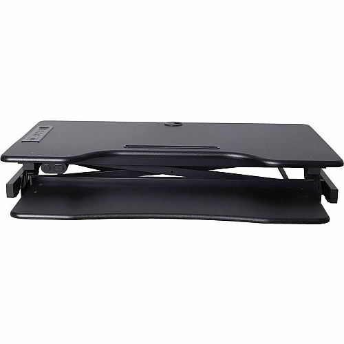 Rocelco Electric Desk Riser & Dual Monitor Mount Up to 27" Screen Support - 40 lb Load Capacity - 21.70" Height x 37.25" Width x 20.50" Depth - Desk - Black - For Monitor, Keyboard, Notebook, Tablet, Smartphone - Electric, Keyboard Tray, Elect (REDR2BDM2)