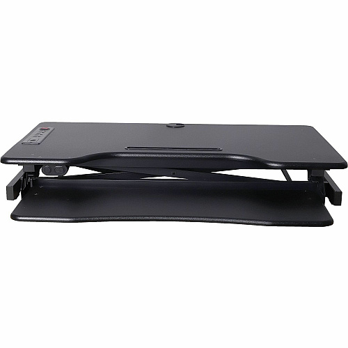 Rocelco Electric Desk Riser & Dual Monitor Mount Up to 27" Screen Support - 40 lb Load Capacity - 21.70" Height x 37.25" Width x 20.50" Depth - Desk - Black - For Monitor, Keyboard, Notebook, Tablet, Smartphone - Electric, Keyboard Tray, Elect (REDR2BDM2)