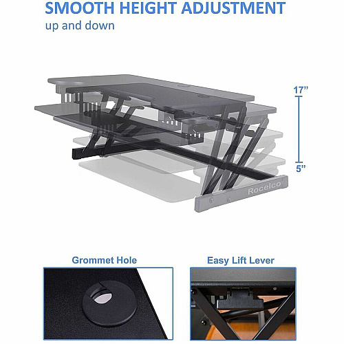 Rocelco Standing Desk Converter & Commercial-grade Anti-Fatigue Mat 1 Each (RDADRBMAFM)