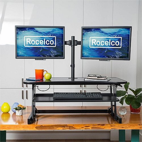 Rocelco Standing Desk Converter & Commercial-grade Anti-Fatigue Mat 1 Each (RDADRBMAFM)