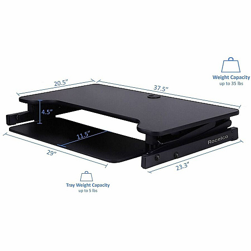 Rocelco Standing Desk Converter & Commercial-grade Anti-Fatigue Mat 1 Each (RDADRBMAFM)