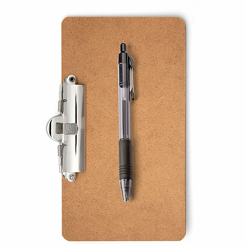 Officemate Landscape Memo/Receipt-Sized Clipboards with Zebra Pens Storage for Receipt - Hardboard - Wood - 1 Set (83159)