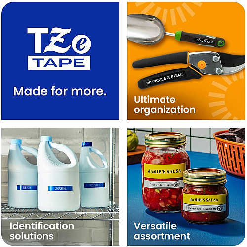 Brother P-touch TZe Label Tape x 31 2/5" Width - Tape - White - Water Resistant - Laminated - 1 Each (TZE261G)