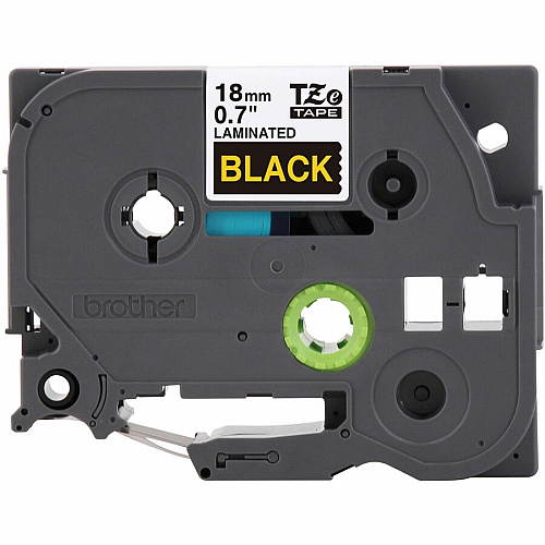 Brother P-touch TZe Laminated Label Tape x 15/32" Width - Tape - Black - Water Resistant - Laminated - Easy to Read, Temperature Resistant, Customizable, Long Lasting, Peeling Resistant, Fade Resistant - 26.20 ft Roll Length - 1 Each (TZE334G)
