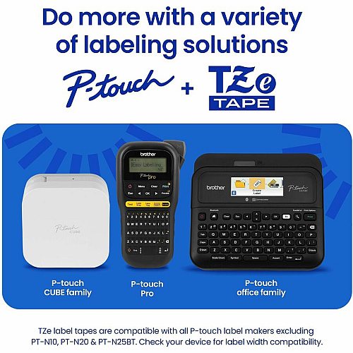 Brother P-touch TZe Laminated Label Tape x 15/16" Width - Tape - Black - Water Resistant - Laminated - Easy to Read, Temperature Resistant, Customizable, Long Lasting, Peeling Resistant, Fade Resistant - 26.20 ft Roll Length - 1 Each (TZE355G)