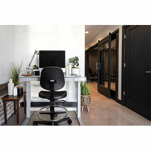BEVCO Dura Series Heavy-Duty Chair Polyurethane Seat Material - Black Back Color - High Back - 5-star Base - Black - 1 Each (7501D)