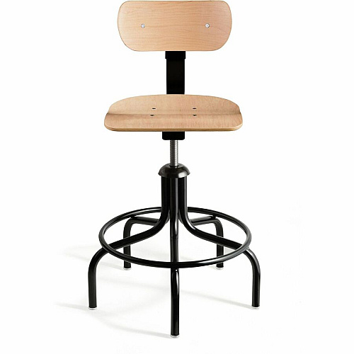 BEVCO Plywood Series Chair Natural Wood Seat Color - Maple, Plywood Seat Material - Plywood Back Material - Black Frame Color - Round Leg, 5-star Base - 1 Each (15025)