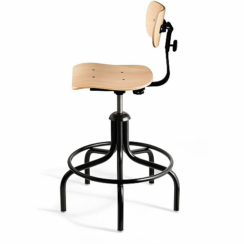 BEVCO Plywood Series Chair Natural Wood Seat Color - Maple, Plywood Seat Material - Plywood Back Material - Black Frame Color - Round Leg, 5-star Base - 1 Each (15025)
