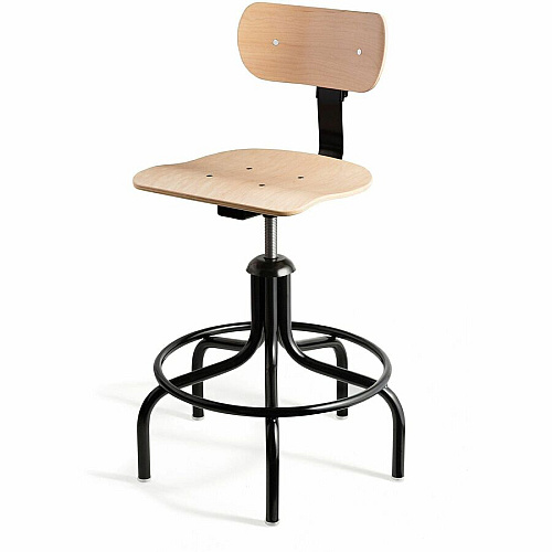 BEVCO Plywood Series Chair Natural Wood Seat Color - Maple, Plywood Seat Material - Plywood Back Material - Black Frame Color - Round Leg, 5-star Base - 1 Each (15025)