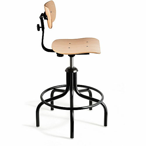 BEVCO Plywood Series Chair Natural Wood Seat Color - Maple, Plywood Seat Material - Plywood Back Material - Black Frame Color - Round Leg, 5-star Base - 1 Each (15025)