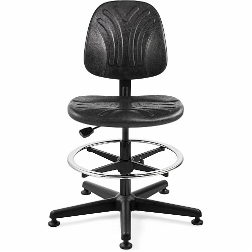 BEVCO Dura Series Heavy-Duty Chair Polyurethane Seat Material - High Back - 5-star Base - Black - 1 Each (7500D)