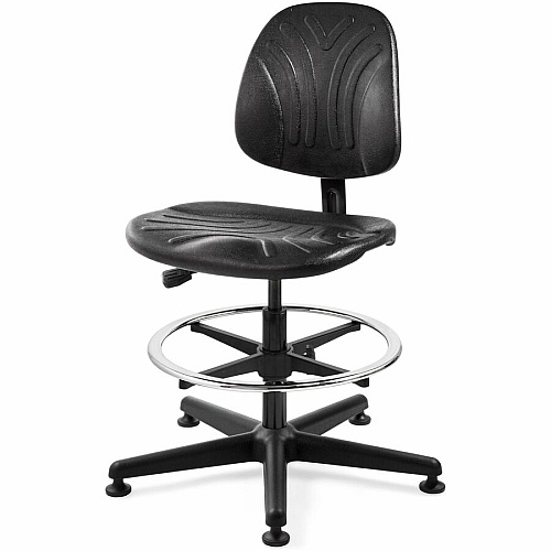 BEVCO Dura Series Heavy-Duty Chair Polyurethane Seat Material - High Back - 5-star Base - Black - 1 Each (7500D)