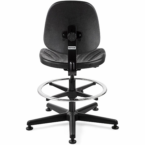 BEVCO Dura Series Heavy-Duty Chair Polyurethane Seat Material - High Back - 5-star Base - Black - 1 Each (7500D)