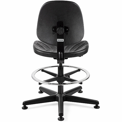 BEVCO Dura Series Heavy-Duty Chair Polyurethane Seat Material - High Back - 5-star Base - Black - 1 Each (7500D)