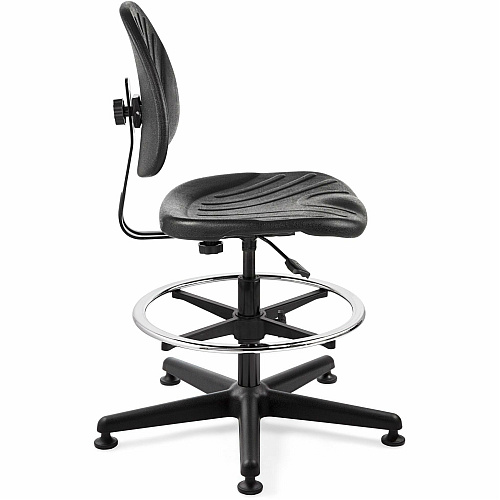BEVCO Dura Series Heavy-Duty Chair Polyurethane Seat Material - High Back - 5-star Base - Black - 1 Each (7500D)