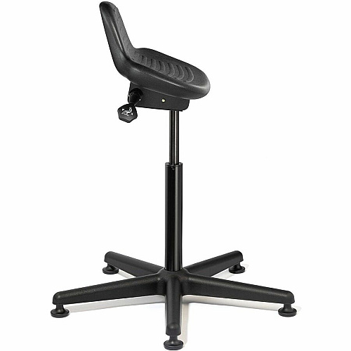 BEVCO Sit Stand Series Stool Black Seat Color - Polyurethane Seat Material - 5-star Base - Black - 1 Each (3505)