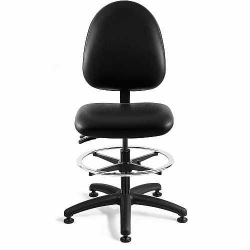 BEVCO Integra Series Chair Black Seat Color - Vinyl Seat Material - Polypropylene Back Material - High Back - 5-star Base - Black - Foam, Fabric - 1 Each (6501BKV)