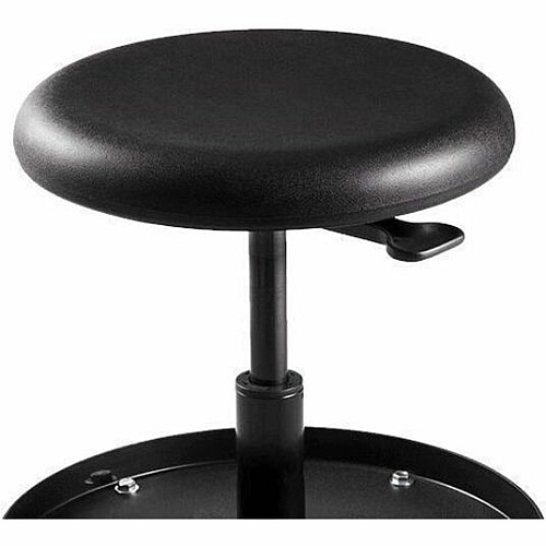 BEVCO Maintenance Repair Stool Polyurethane Seat Material - 5-star Base - Black - 1 Each (3057)