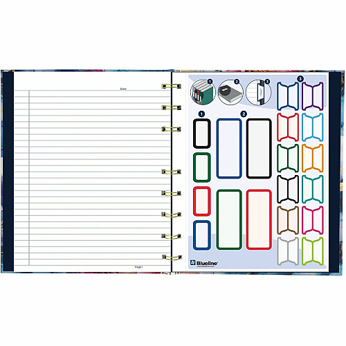 Blueline NotePro Notebook, Fashion Collection, 192 Pages, Midnight Floral (A9C02)