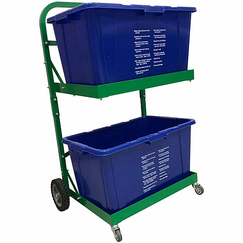 Five Star Products Recycling Cart for Bins 220 lb Capacity - 2 Casters - Aluminum - 21" Width x 44" Depth x 26" Height - Aluminum Frame - Green - 1 Each (C016)