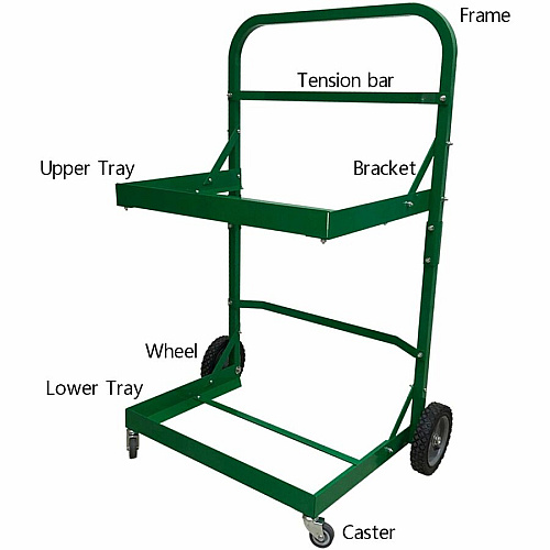 Five Star Products Recycling Cart for Bins 220 lb Capacity - 2 Casters - Aluminum - 21" Width x 44" Depth x 26" Height - Aluminum Frame - Green - 1 Each (C016)