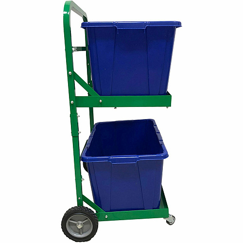 Five Star Products Recycling Cart for Bins 220 lb Capacity - 2 Casters - Aluminum - 21" Width x 44" Depth x 26" Height - Aluminum Frame - Green - 1 Each (C016)