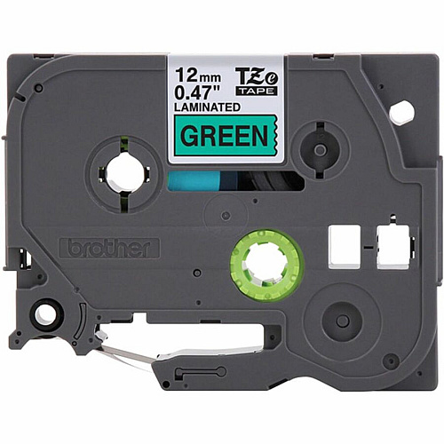 Brother P-touch TZe Laminated Label Tape x 15/32" Width - Tape - Green - Water Resistant - Laminated - Eco-friendly, Easy to Read, Peeling Resistant, Fade Resistant, Long Lasting, Customizable, Temperature Resistant - 26.20 ft Roll Length - For  (TZE731G)