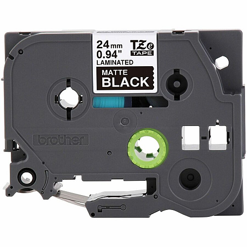 Brother TZe Premium Matte Laminated Tape x 15/16" Width - Cartridge - Matte - Matte Black - Water Resistant - Laminated - Strong, Durable, Long Lasting, Customizable - 26.20 ft Roll Length - For Label Maker - 1 Each (TZEM355G)