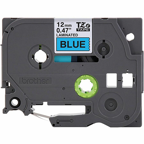 Brother P-touch TZe Laminated Label Tape x 15/32" Width - Tape - Blue - Water Resistant - Laminated - Easy to Read, Temperature Resistant, Customizable, Long Lasting, Peeling Resistant, Fade Resistant - 26.20 ft Roll Length - 1 Each (TZE531G)