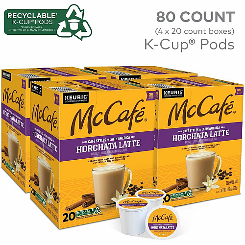 McCafe McCaf&eacute;&reg; K-Cup Horchata Latte Compatible with Keurig Brewer - Medium - Per Box - 24 K-Cup - K-Cup - Horchata Latte - Kosher - 4 / Carton (9891CT)