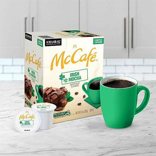 McCafe McCaf&eacute;&reg; K-Cup Irish Mocha Compatible with Keurig Brewer - Light - Per Box - 24 K-Cup - K-Cup - Irish Mocha - Kosher - 4 / Carton (9459CT)