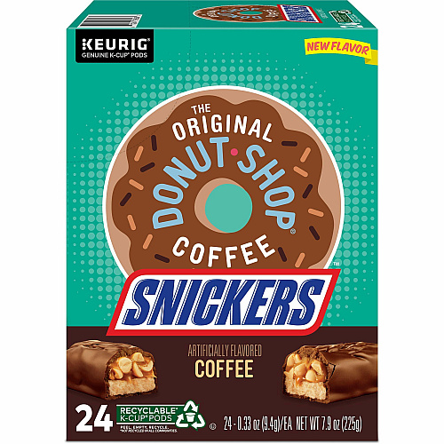 The Original Donut Shop K-Cup Snickers Coffee Compatible with Keurig Brewer - Mild - Per Box - 24 K-Cup - K-Cup - Snickers - Kosher - 4 / Carton (9608CT)
