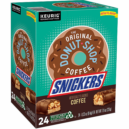 The Original Donut Shop K-Cup Snickers Coffee Compatible with Keurig Brewer - Mild - Per Box - 24 K-Cup - K-Cup - Snickers - Kosher - 4 / Carton (9608CT)