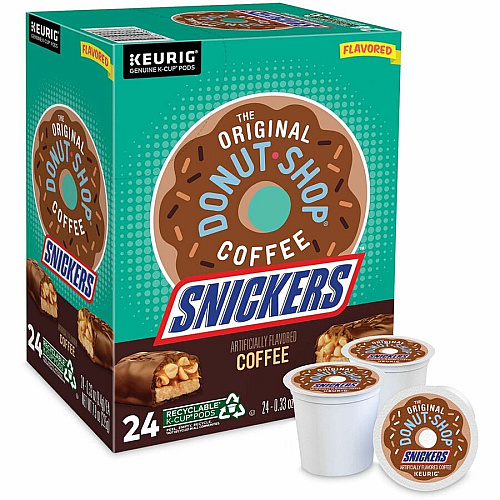 The Original Donut Shop K-Cup Snickers Coffee Compatible with Keurig Brewer - Mild - Per Box - 24 K-Cup - K-Cup - Snickers - Kosher - 4 / Carton (9608CT)
