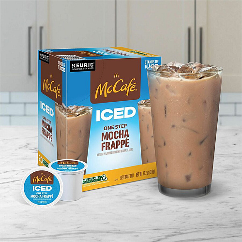 McCafe K-Cup Iced One-Step Mocha Frappe Compatible with Keurig Brewer - Ice Coffee - Medium - Per Box - 24 K-Cup - K-Cup - Mocha Frapp&eacute; - Kosher - 4 / Carton (9845CT)